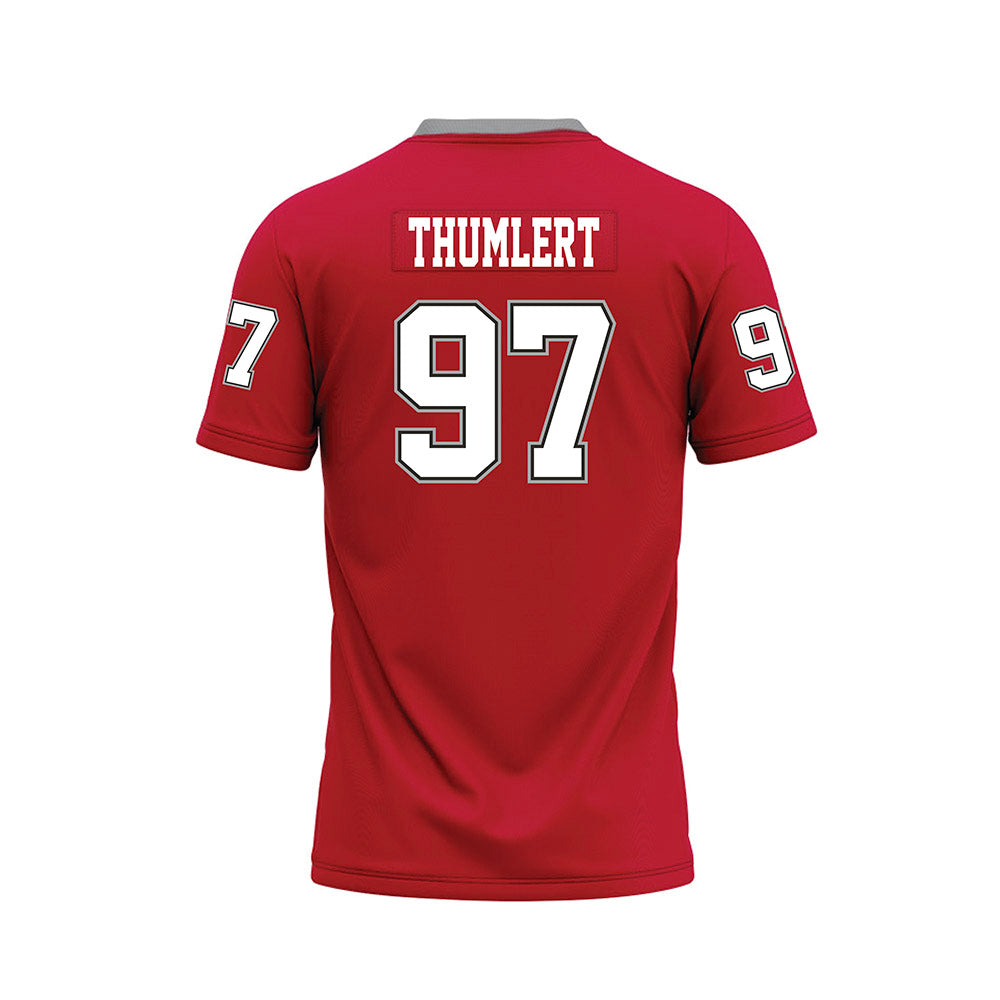 New Mexico - NCAA Football : Cody Thumlert - Red Premium Football Jersey-1