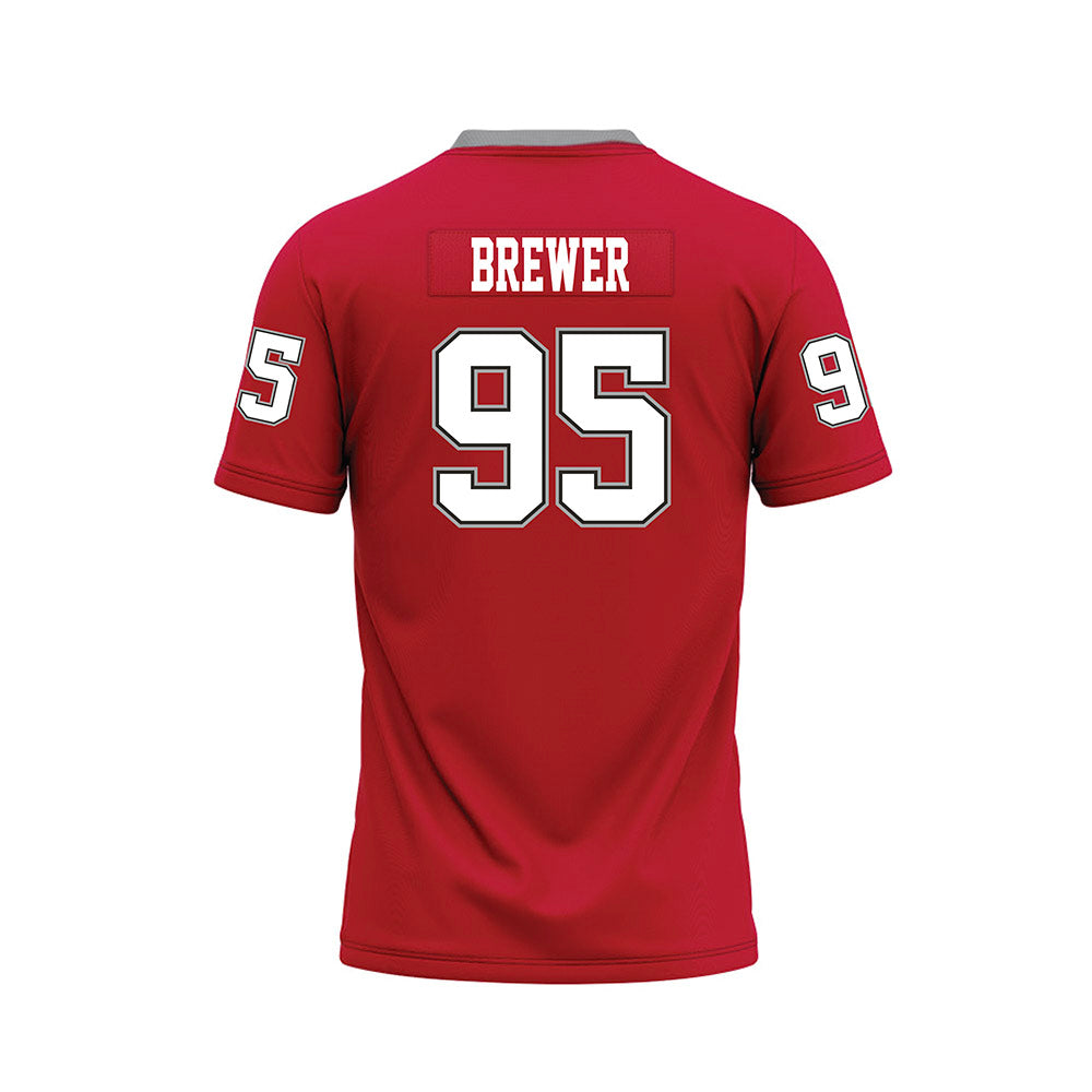 New Mexico - NCAA Football : Colby Brewer - Red Premium Football Jersey-1