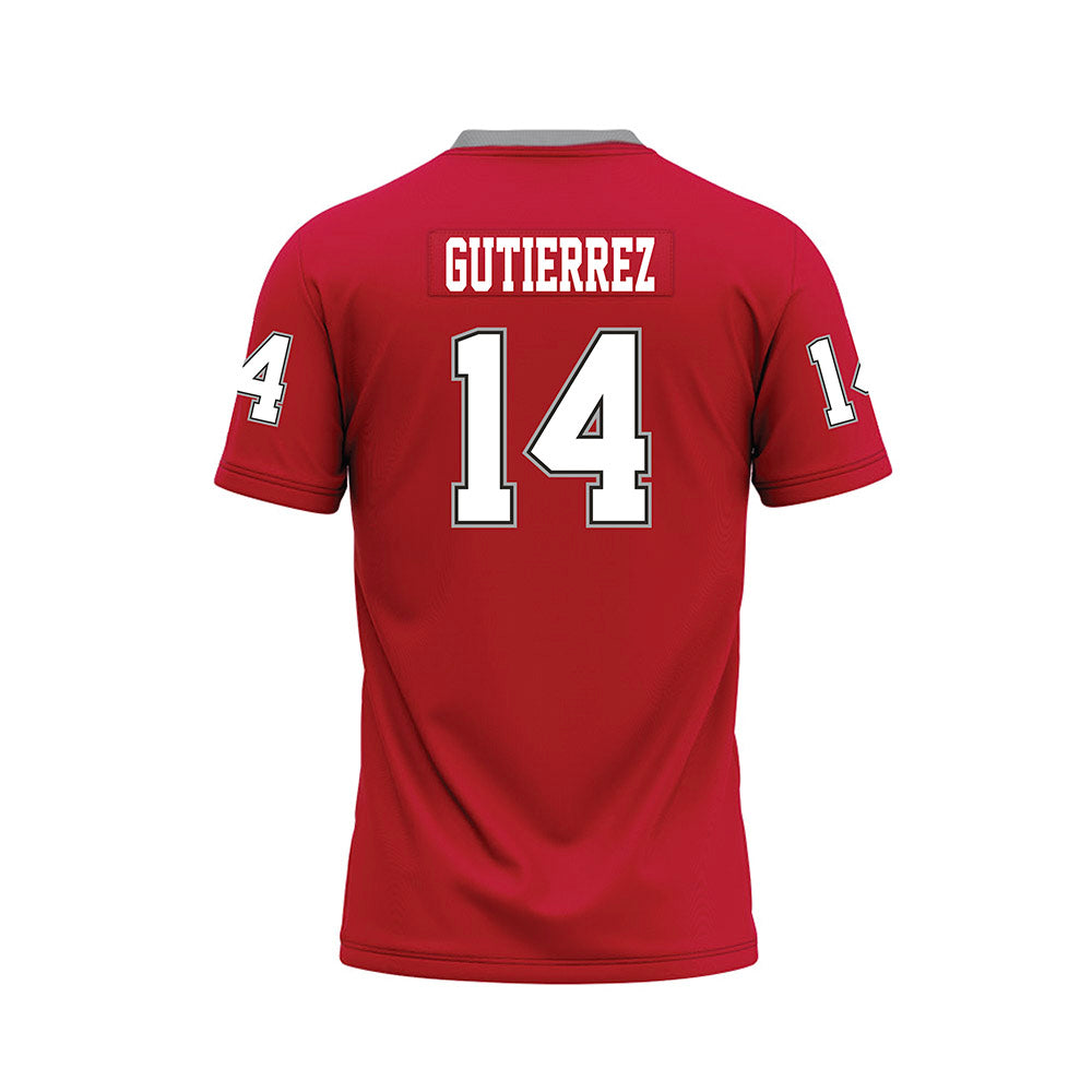 New Mexico - NCAA Football : Melaki Gutierrez - Red Premium Football Jersey-1