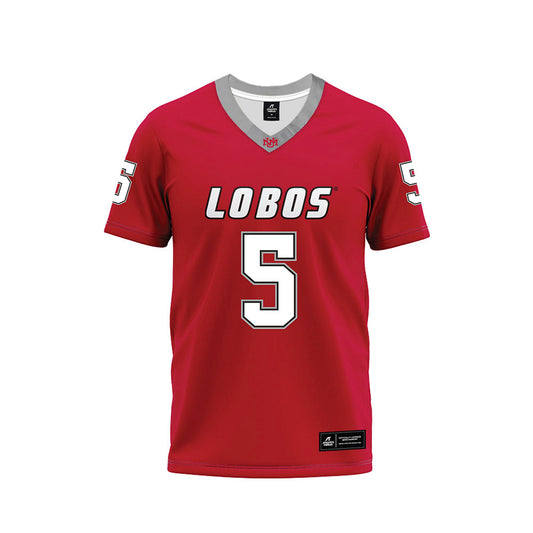 New Mexico - NCAA Football : Frankie Edwards III - Red Premium Football Jersey-0