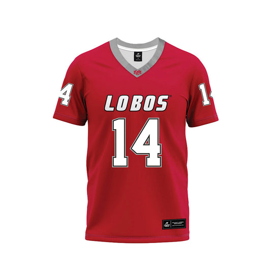 New Mexico - NCAA Football : Melaki Gutierrez - Red Premium Football Jersey-0