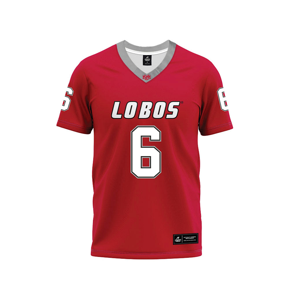 New Mexico - NCAA Football : Jaxton Eck - Red Premium Football Jersey-0