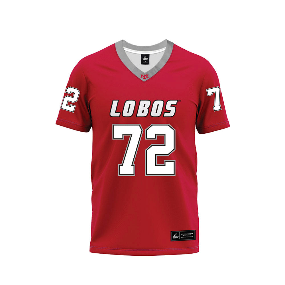 New Mexico - NCAA Football : Griffin Schureman - Red Premium Football Jersey-0