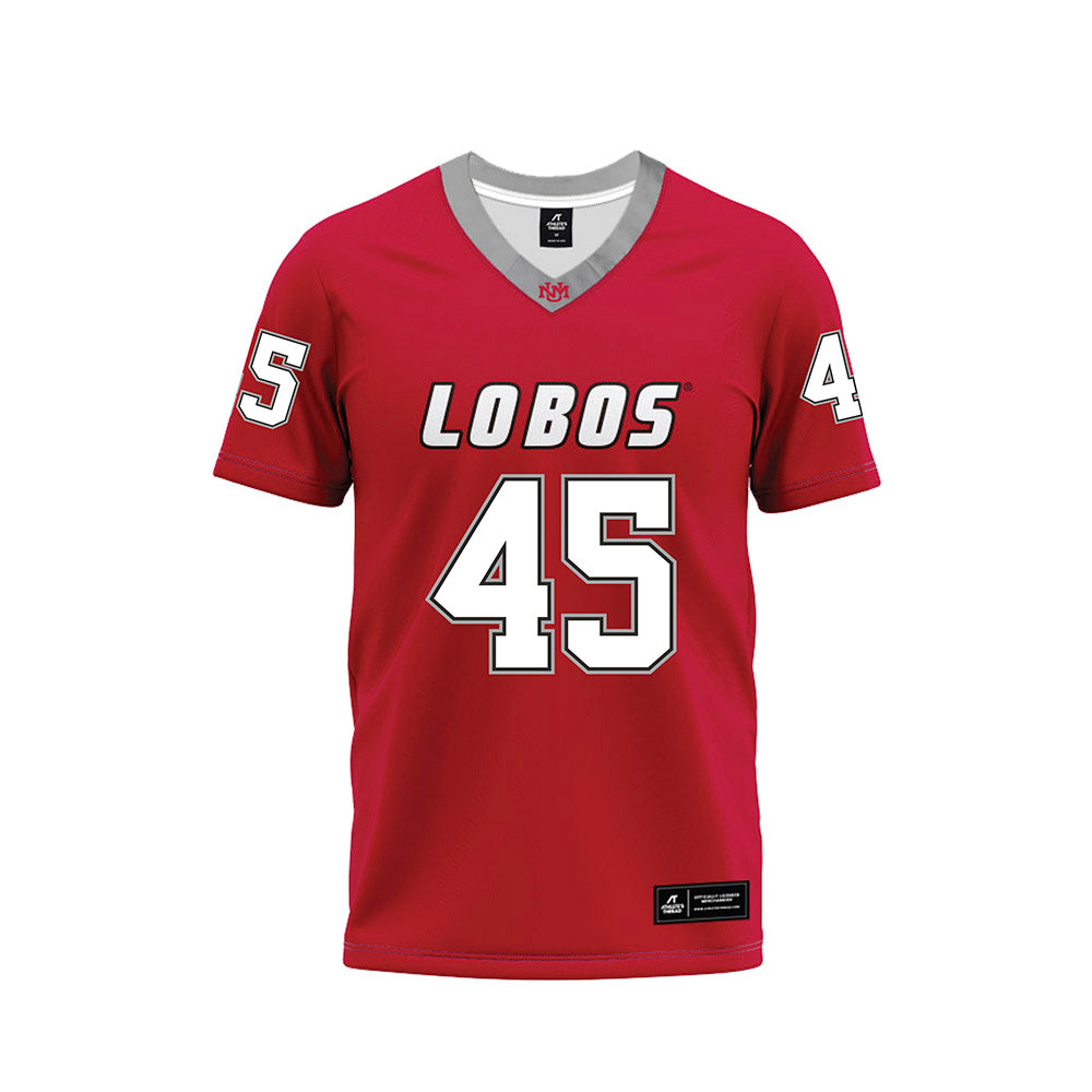 New Mexico - NCAA Football : Brett Karhu - Red Premium Football Jersey-0
