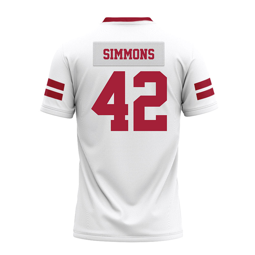 Arkansas - NCAA Football : Wyatt Simmons - White Premium Football Jersey-1