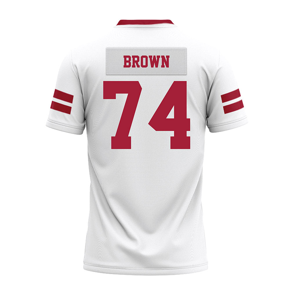 Arkansas - NCAA Football : Luke Brown - White Premium Football Jersey-1