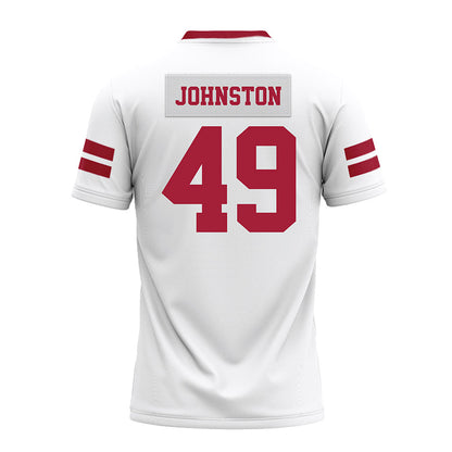 Arkansas - NCAA Football : Luke Johnston - White Premium Football Jersey-1