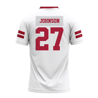Arkansas - NCAA Football : Ahkhari Johnson - White Premium Football Jersey-1
