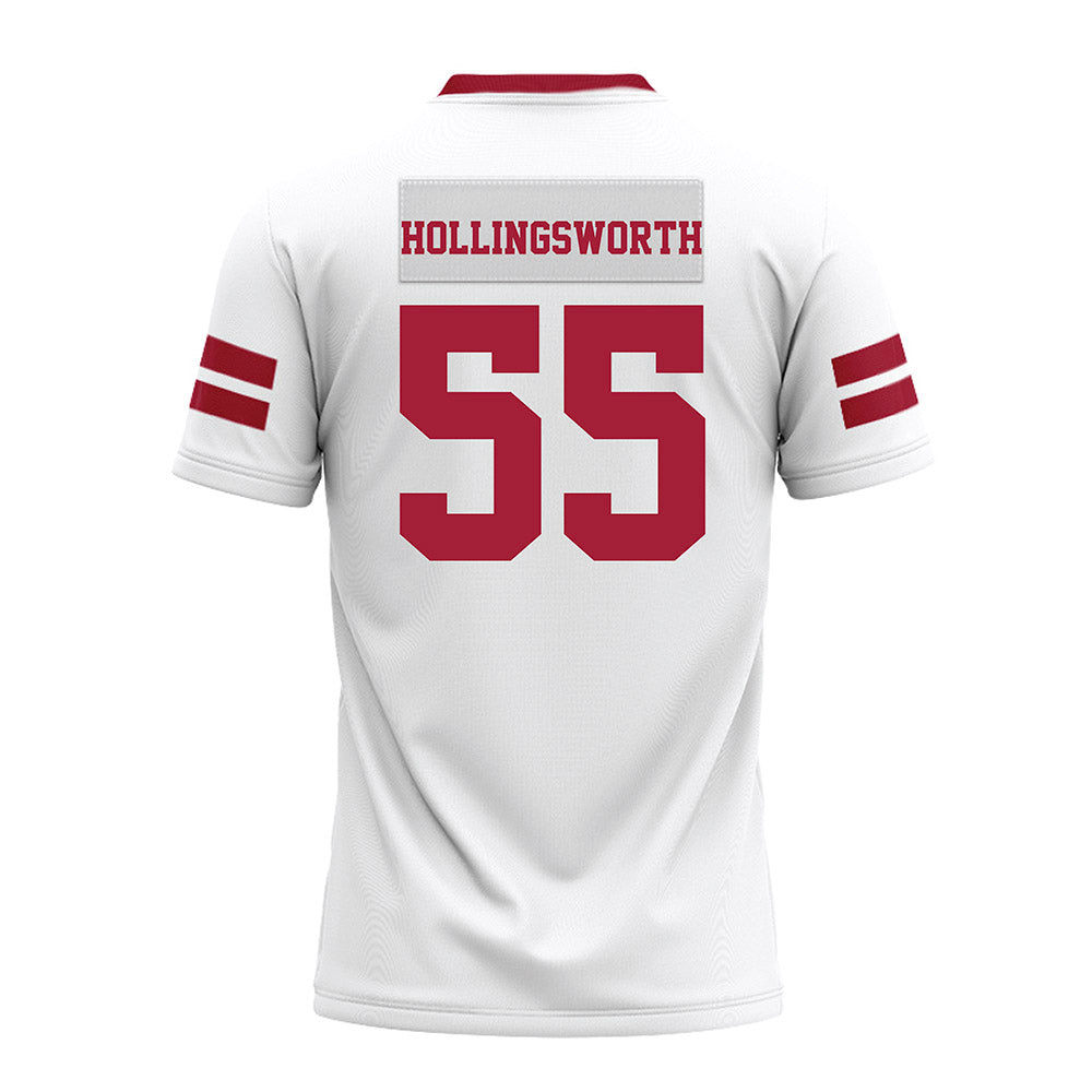 Arkansas - NCAA Football : JJ Hollingsworth - White Premium Football Jersey-1