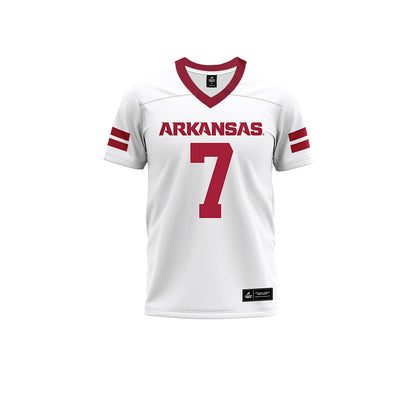 Arkansas - NCAA Football : Bradley Shaw - White Premium Football Jersey-0