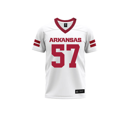 Arkansas - NCAA Football : Thomas Schueck - White Premium Football Jersey-0