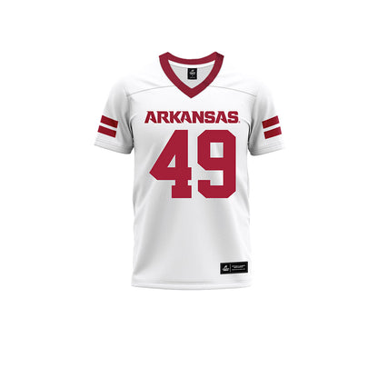 Arkansas - NCAA Football : Luke Johnston - White Premium Football Jersey-0