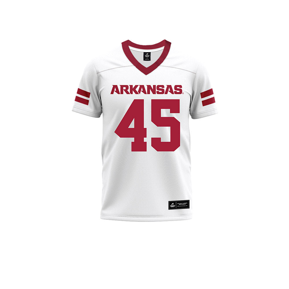 Arkansas - NCAA Football : Max Schmidly - White Premium Football Jersey-0