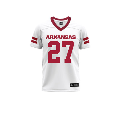 Arkansas - NCAA Football : Ahkhari Johnson - White Premium Football Jersey-0