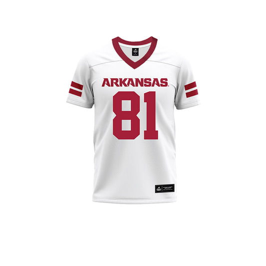Arkansas - NCAA Football : Andreas Paaske - White Premium Football Jersey-0