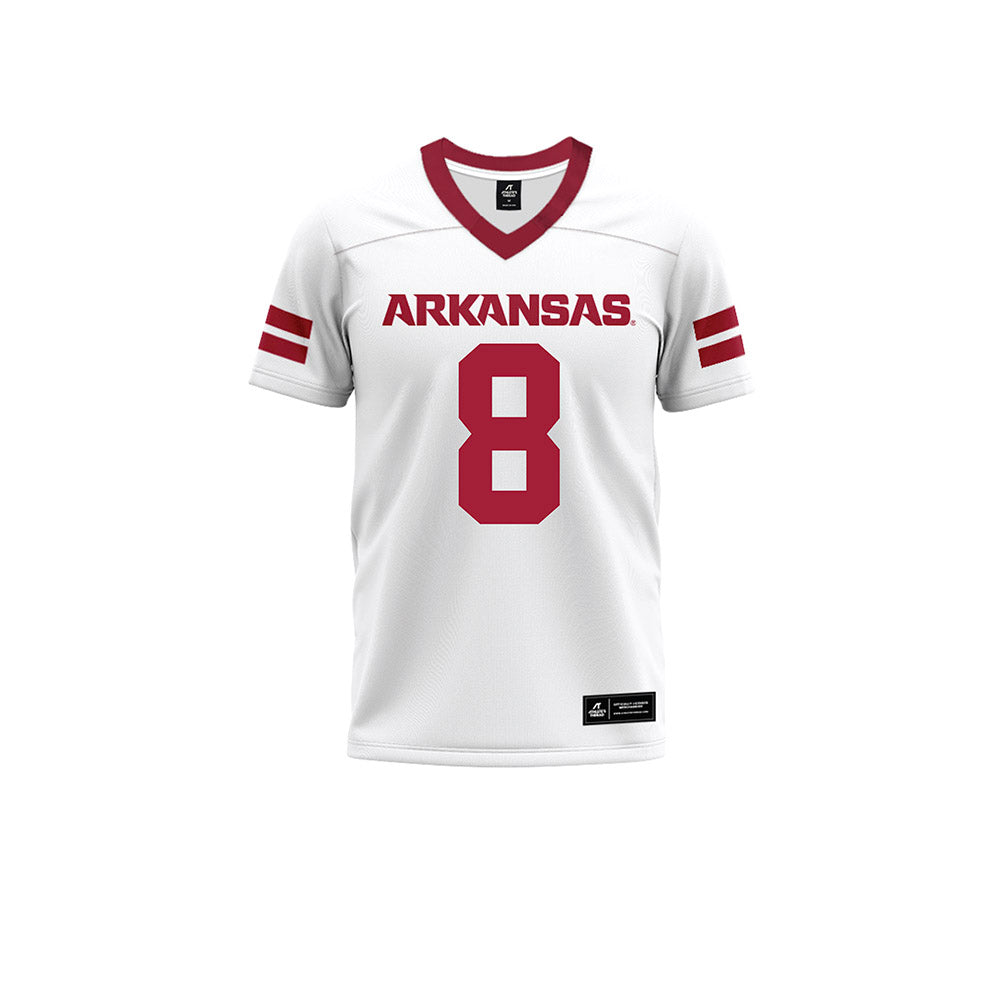 Arkansas - NCAA Football : Grayson Wilson - White Premium Football Jersey-0