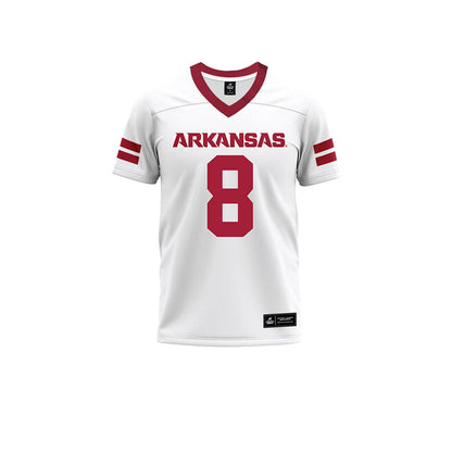 Arkansas - NCAA Football : Jayden Johnson - White Premium Football Jersey-0