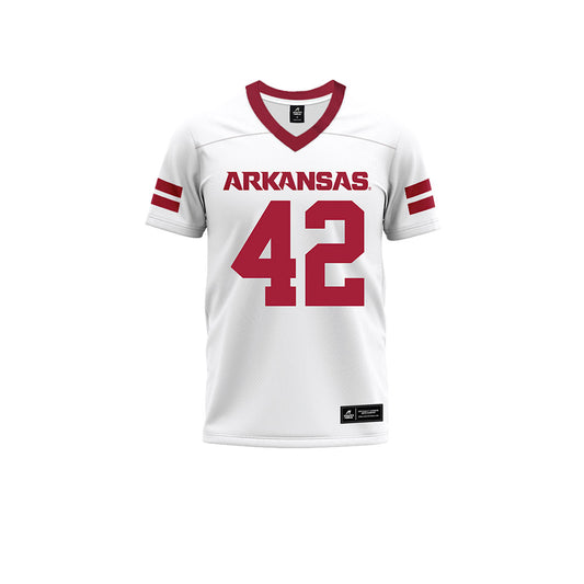 Arkansas - NCAA Football : Wyatt Simmons - White Premium Football Jersey-0