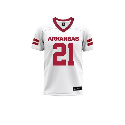 Arkansas - NCAA Football : Emmanuel Crawford - White Premium Football Jersey-0