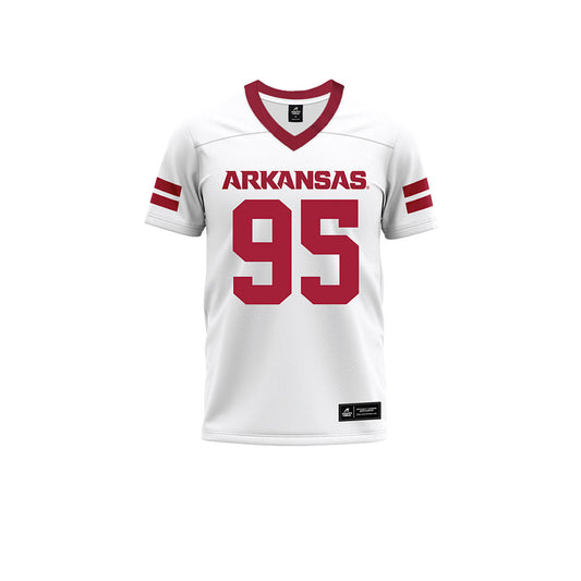 Arkansas - NCAA Football : Ian Geffrard - White Premium Football Jersey-0