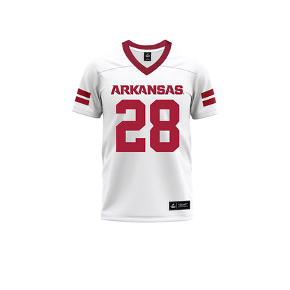 Arkansas - NCAA Football : Justin Logan - White Premium Football Jersey-0