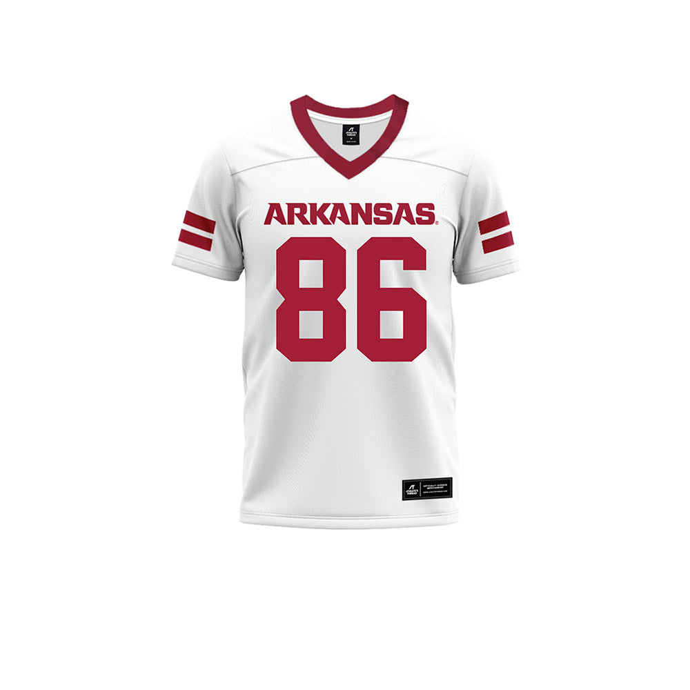 Arkansas - NCAA Football : Walker Catsavis - White Premium Football Jersey-0