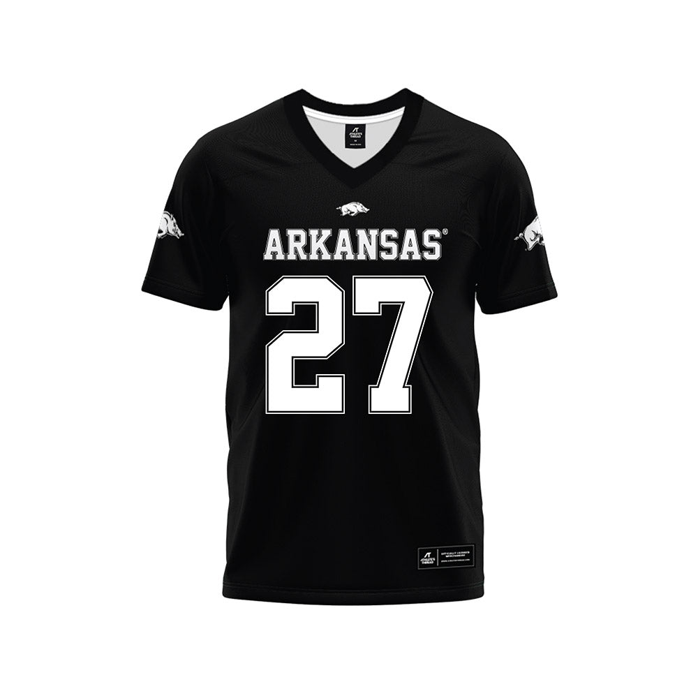 Arkansas - NCAA Football : Ahkhari Johnson - Black Premium Football Jersey