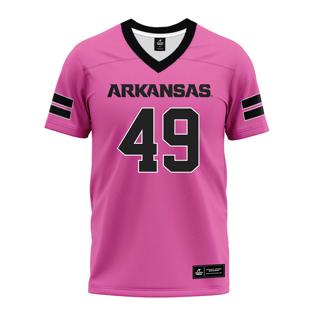 Arkansas - NCAA Football : Luke Johnston - Pink Premium Football Jersey