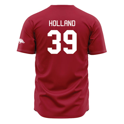 Arkansas - NCAA Baseball : Tucker Holland - Cardinal Jersey