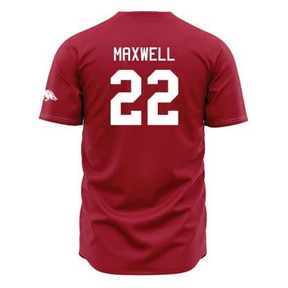 Arkansas - NCAA Baseball : Logan Maxwell - Cardinal Jersey-1