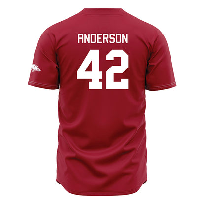 Arkansas - NCAA Baseball : Michael Anderson - Cardinal Jersey-1