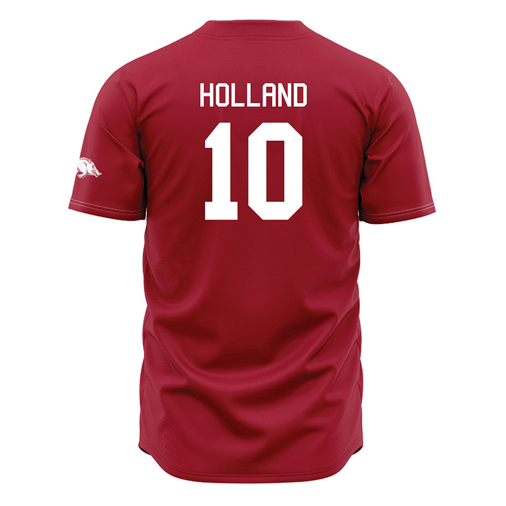 Arkansas - NCAA Baseball : Tyler Holland - Cardinal Jersey-1