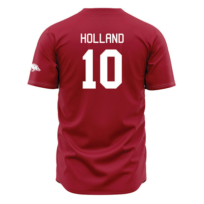 Arkansas - NCAA Baseball : Tyler Holland - Cardinal Jersey-1