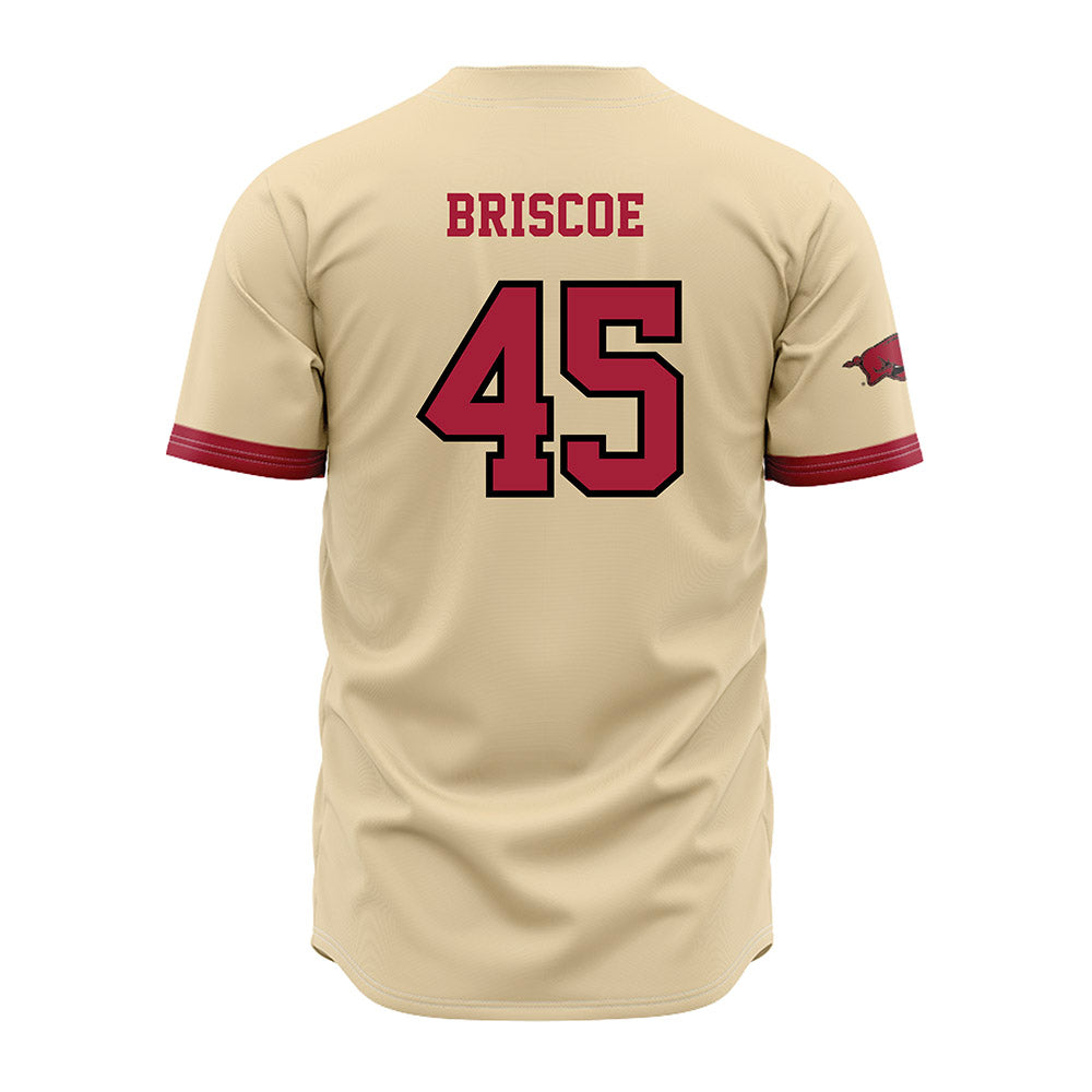 Arkansas - NCAA Baseball : Tye Briscoe - Youth Off White Jersey-1