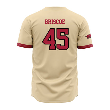 Arkansas - NCAA Baseball : Tye Briscoe - Youth Off White Jersey-1