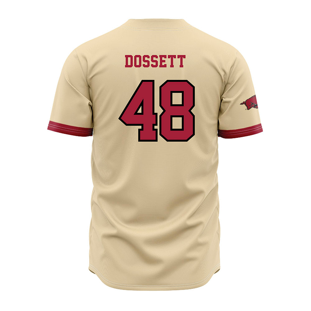 Arkansas - NCAA Baseball : Cooper Dossett - Youth Off White Jersey