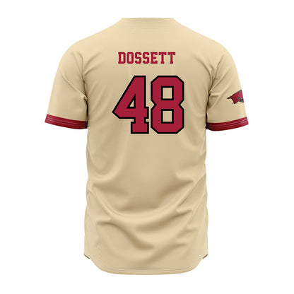 Arkansas - NCAA Baseball : Cooper Dossett - Youth Off White Jersey