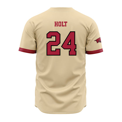 Arkansas - NCAA Baseball : Peyton Holt - Youth Off White Jersey