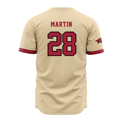 Arkansas - NCAA Baseball : Jordan Martin - Youth Off White Jersey-1
