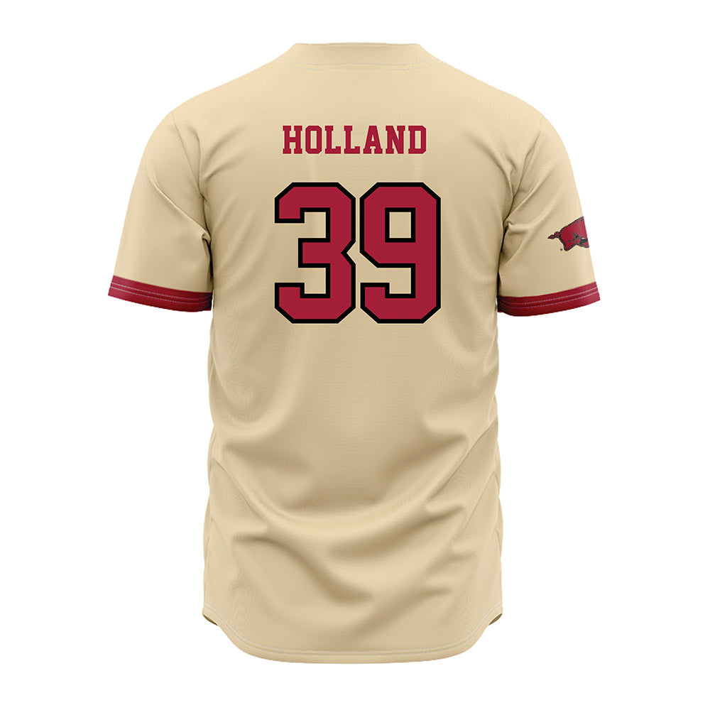 Arkansas - NCAA Baseball : Tucker Holland - Youth Off White Jersey