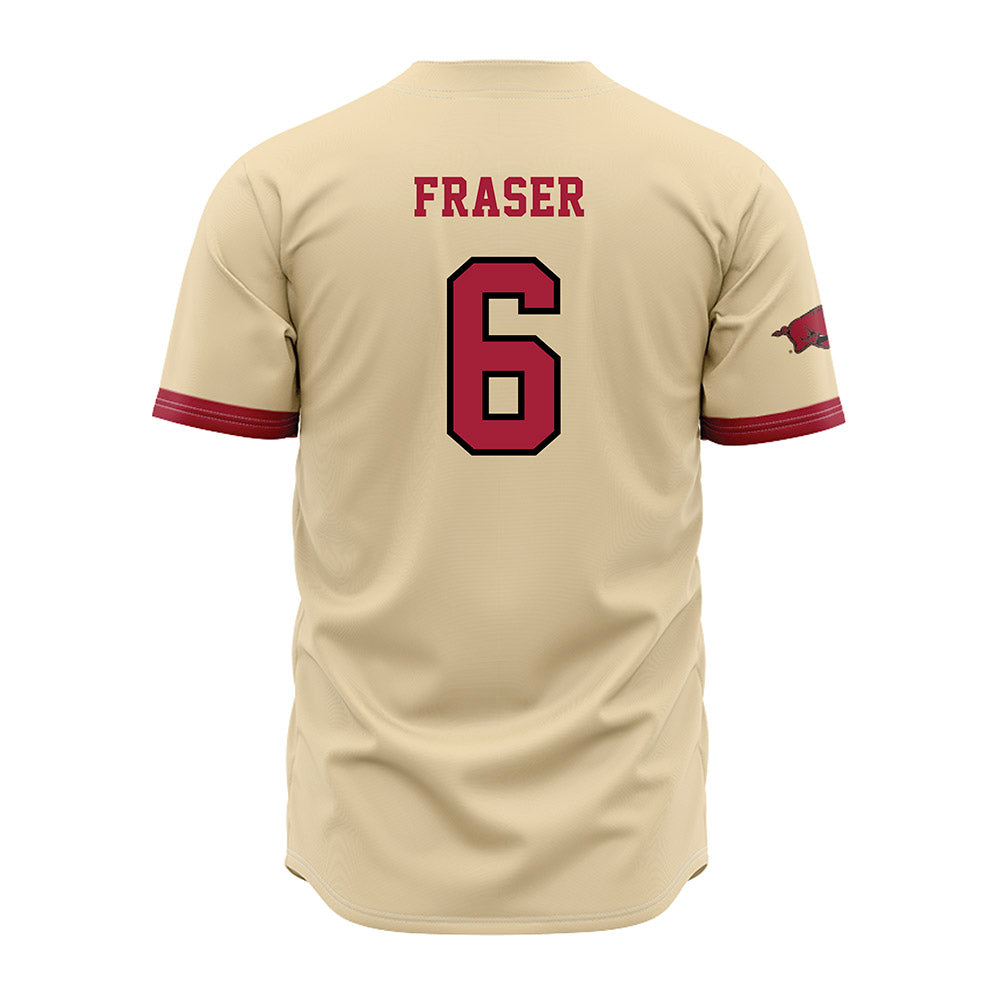Arkansas - NCAA Baseball : Gabe Fraser - Youth Off White Jersey