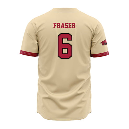Arkansas - NCAA Baseball : Gabe Fraser - Youth Off White Jersey