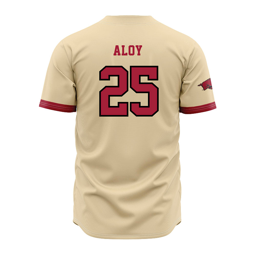 Arkansas - NCAA Baseball : Kuhio Aloy - Youth Off White Jersey-1