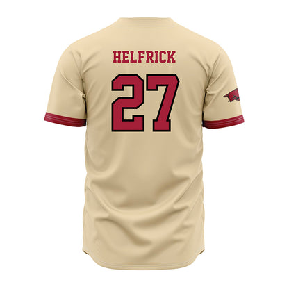 Arkansas - NCAA Baseball : Ryder Helfrick - Youth Off White Jersey