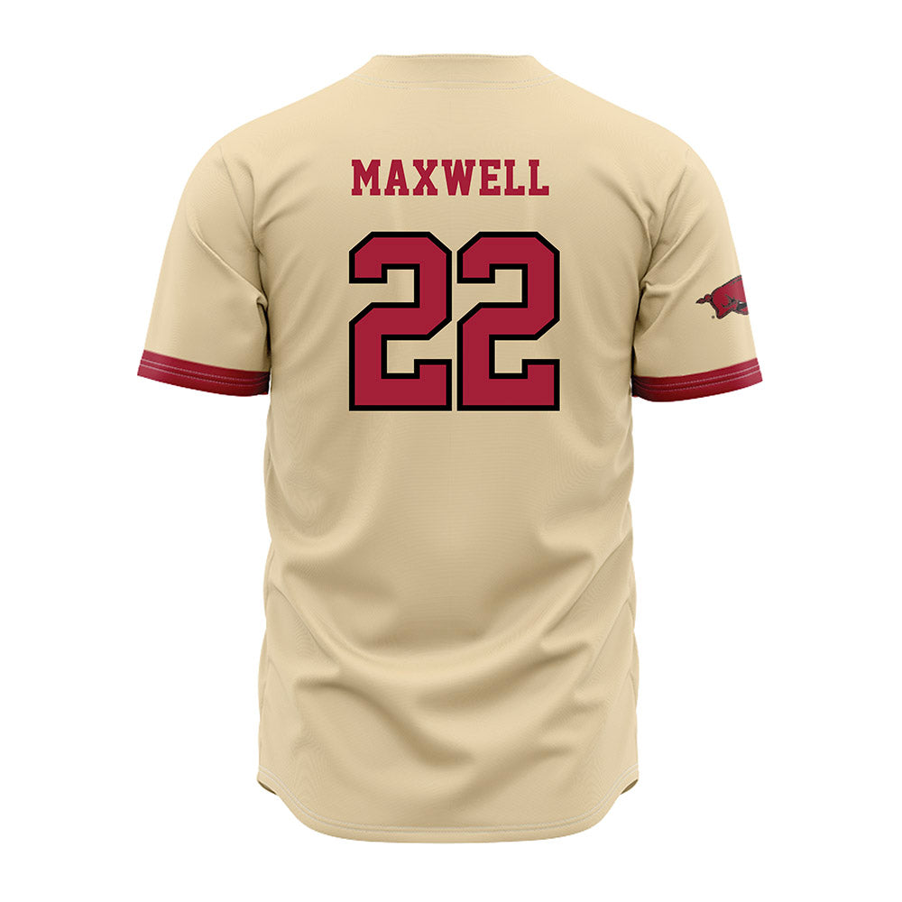 Arkansas - NCAA Baseball : Logan Maxwell - Youth Off White Jersey-1
