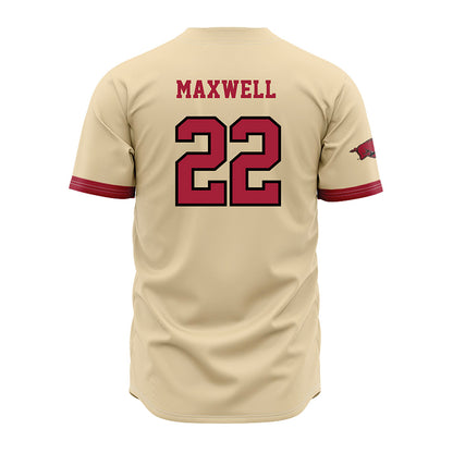 Arkansas - NCAA Baseball : Logan Maxwell - Youth Off White Jersey-1