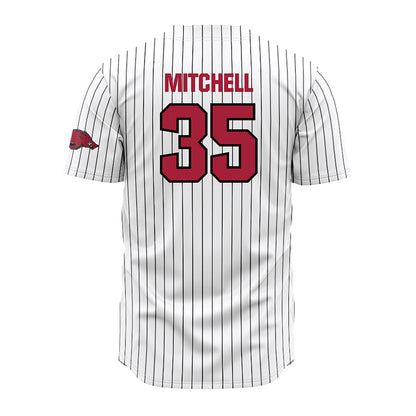 Arkansas - NCAA Baseball : Cayden Mitchell - White Striped Jersey-1