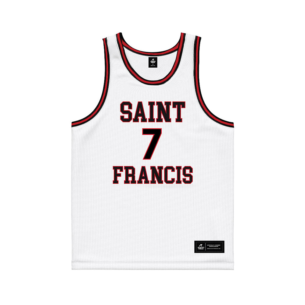 St. Francis - NCAA Men's Basketball : Paris Papadatos - White Basketball Jersey-0