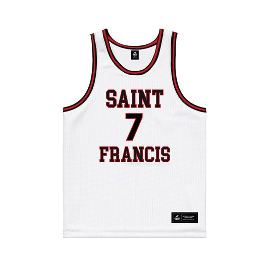 St. Francis - NCAA Men's Basketball : Paris Papadatos - White Basketball Jersey-0
