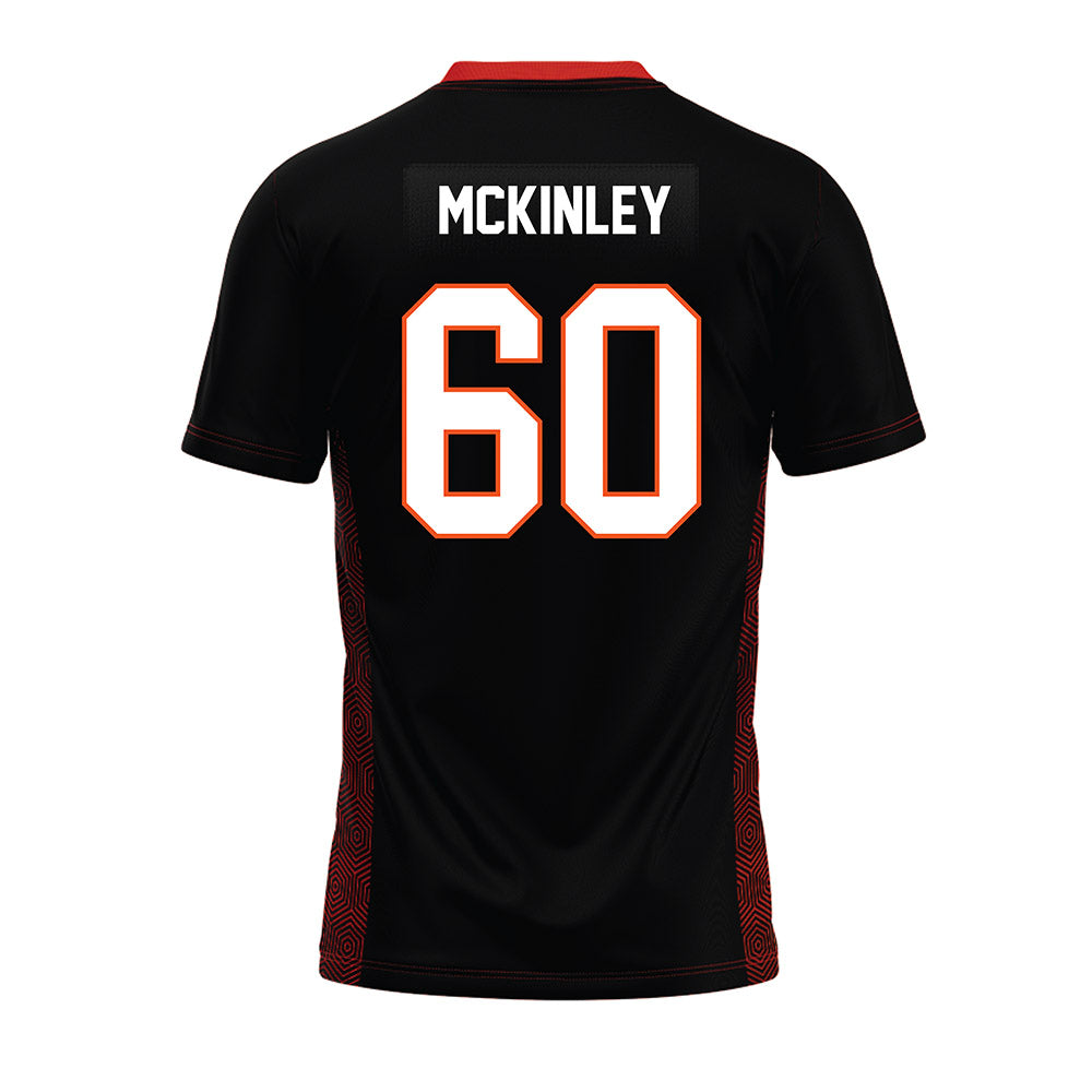 Oklahoma State - NCAA Football : Zach McKinley - Black Premium Football Jersey